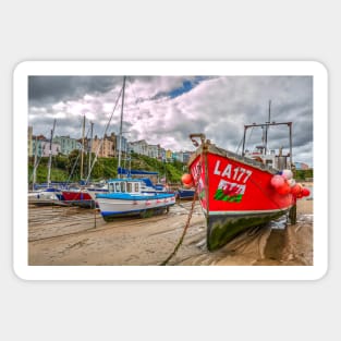 Tenby, Wales, Fishing Boat Sticker